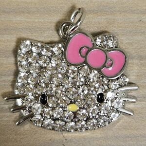 Hello Kitty Sanrio Silver Glam Rhinestones Charm Pendant